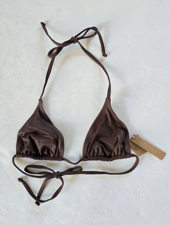 SKIMS▪️Recycled Swim Triangle Bikini Top in Cocoa - Picture 1 of 5